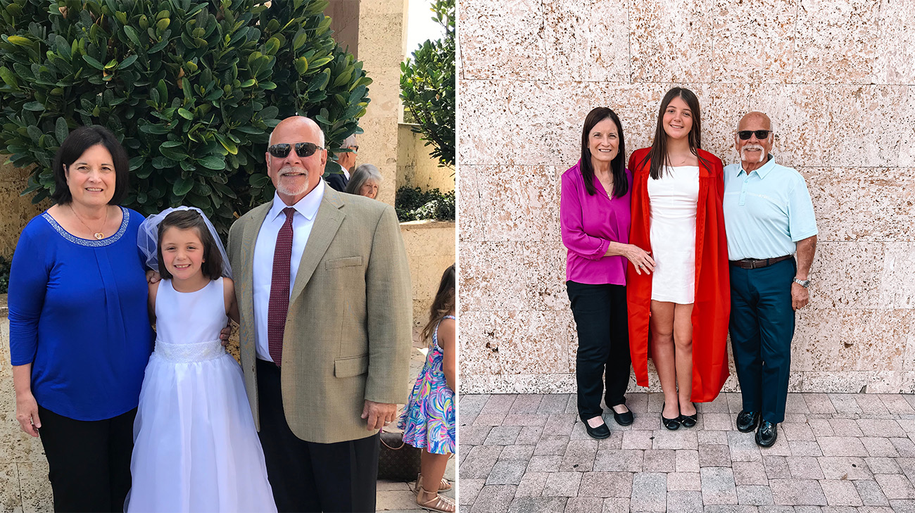 Judy Garafalo before (left) and after (right) her weight loss
